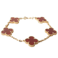 Yellow Gold Carnelian Vintage Alhambra Bracelet