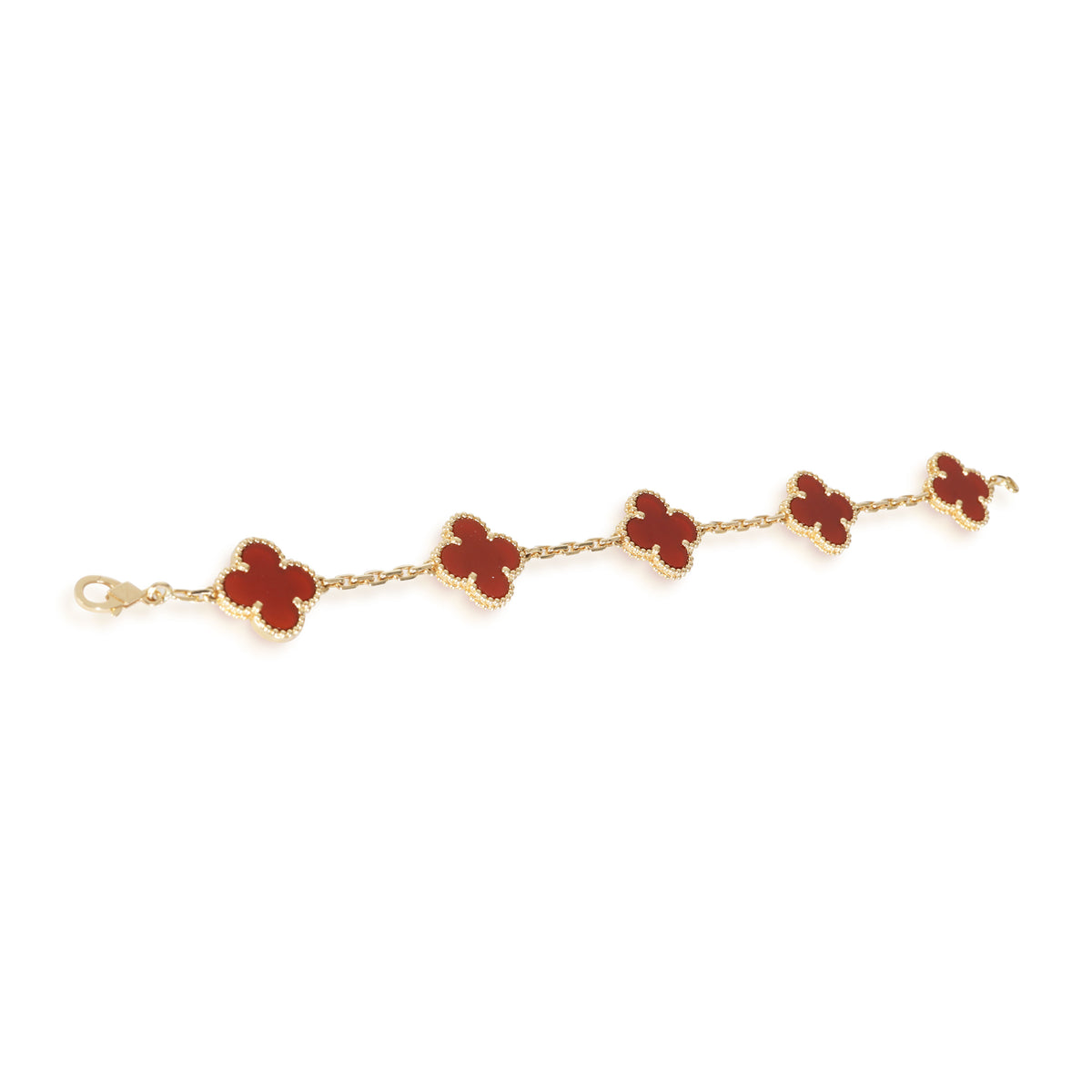 Yellow Gold Carnelian Vintage Alhambra Bracelet