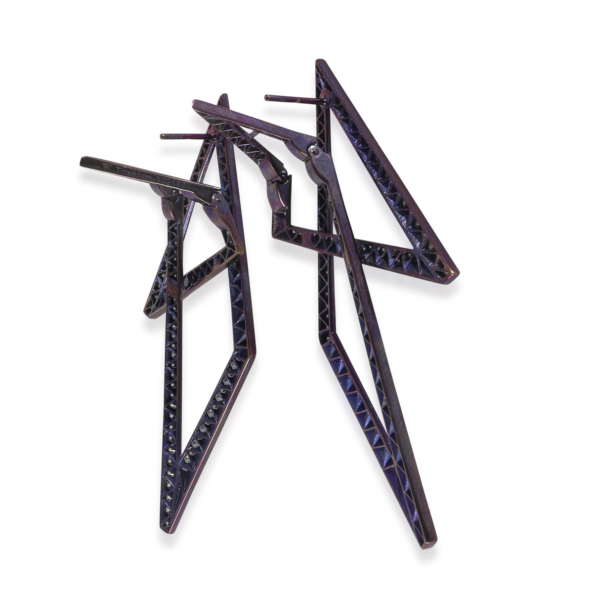 Purple Titanium Diamond Vertigo Infinity Earrings