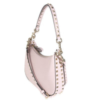 Water Lilac Grained Calfskin Rockstud Hobo Bag
