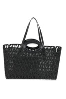 Black Mesh Fabric Le Troisieme Tote Bag