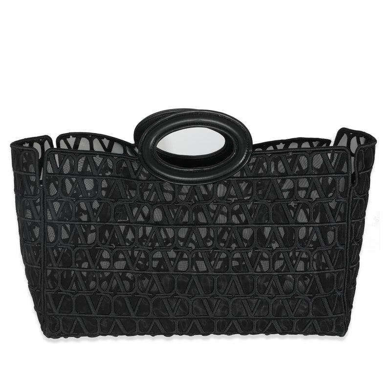 Black Mesh Fabric Le Troisieme Tote Bag