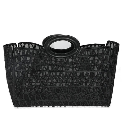 Black Mesh Fabric Le Troisieme Tote Bag