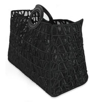 Black Mesh Fabric Le Troisieme Tote Bag