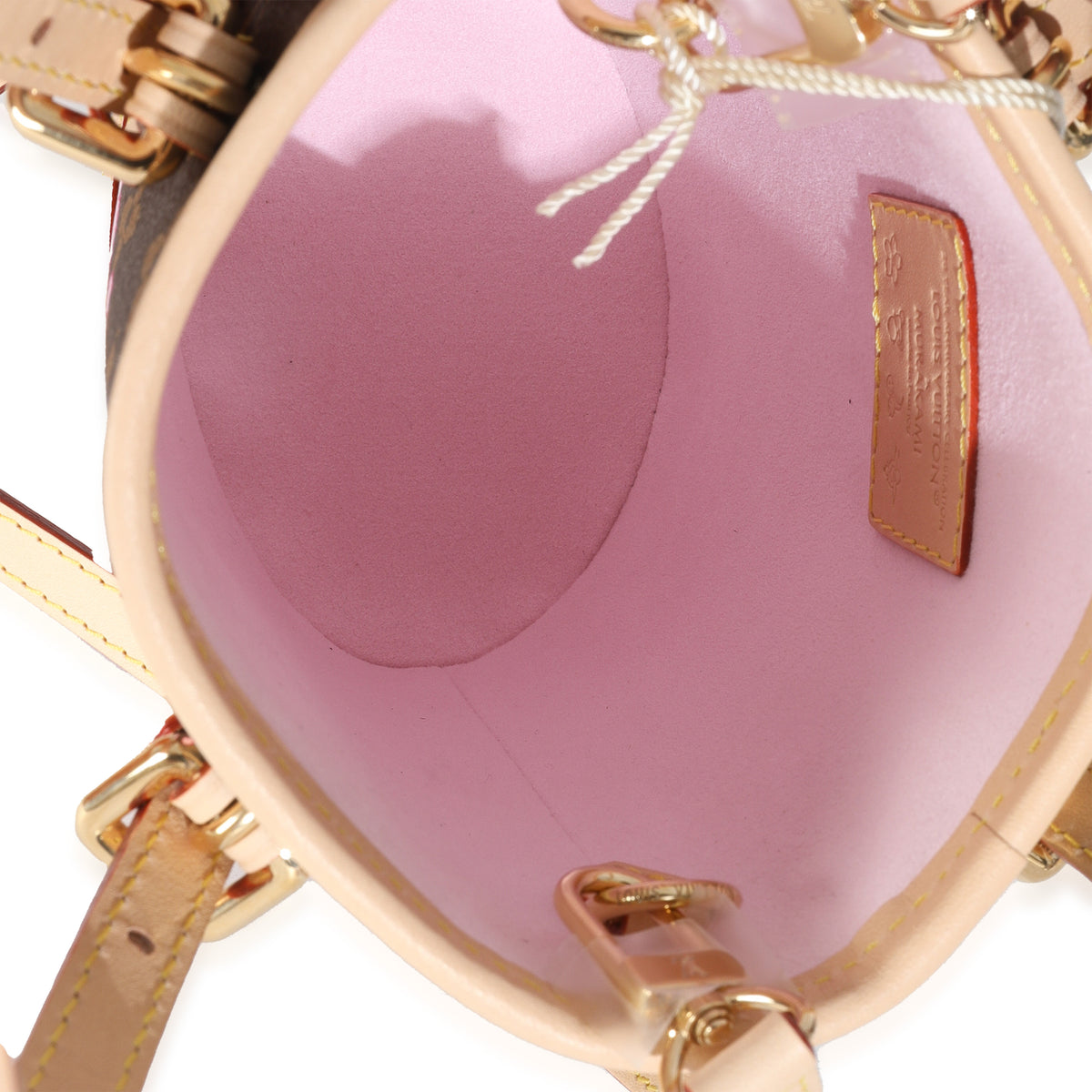 x TM Sakura Brown Monogram Cherry Blossom Nano Bucket