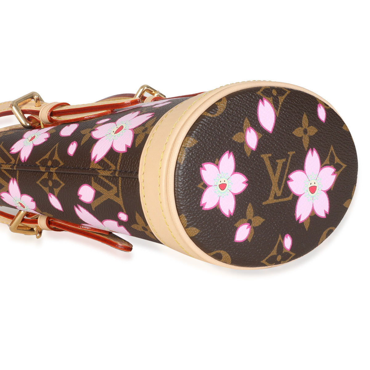 x TM Sakura Brown Monogram Cherry Blossom Nano Bucket