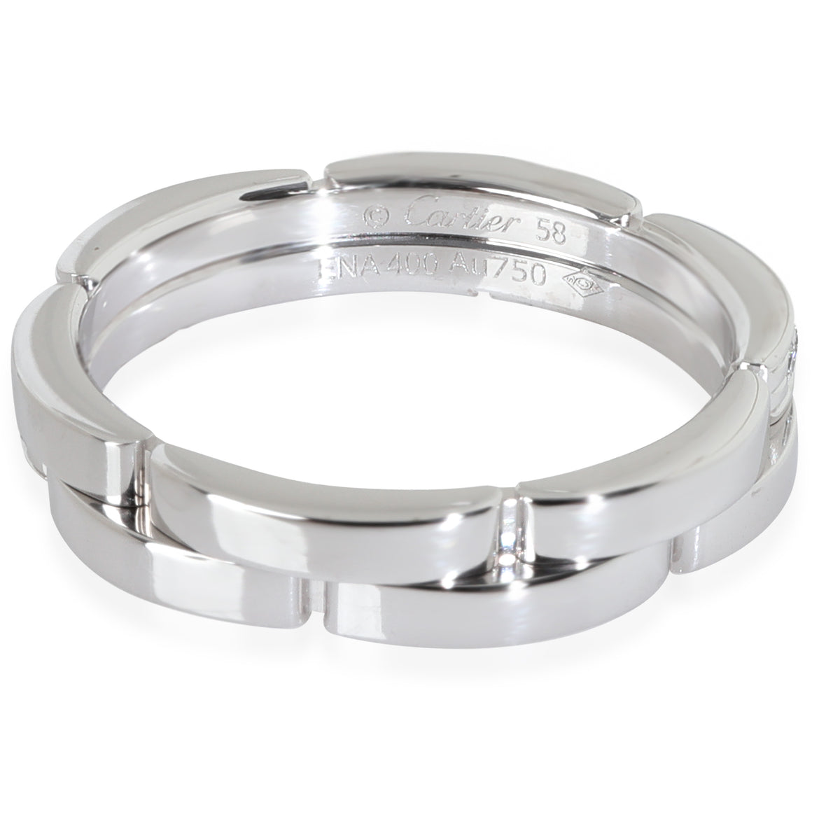 White Gold Diamond Maillon Panthere Double Row Band