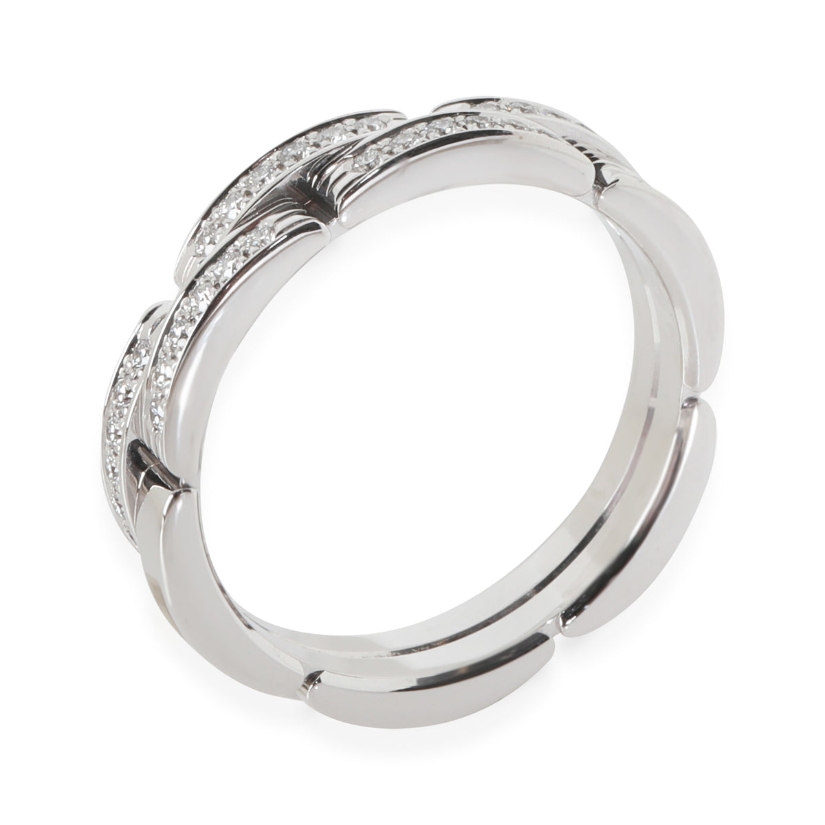 White Gold Diamond Maillon Panthere Double Row Band