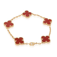Yellow Gold Carnelian Vintage Alhambra Bracelet