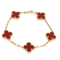 Yellow Gold Carnelian Vintage Alhambra Bracelet