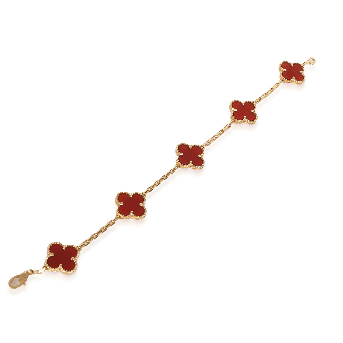 Yellow Gold Carnelian Vintage Alhambra Bracelet