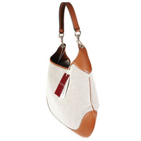 Beige Canvas Medium B Shoulder Bag