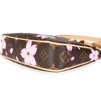 x TM Sakura Brown Monogram Canvas Pochette Accessoires