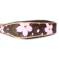 x TM Sakura Brown Monogram Canvas Pochette Accessoires