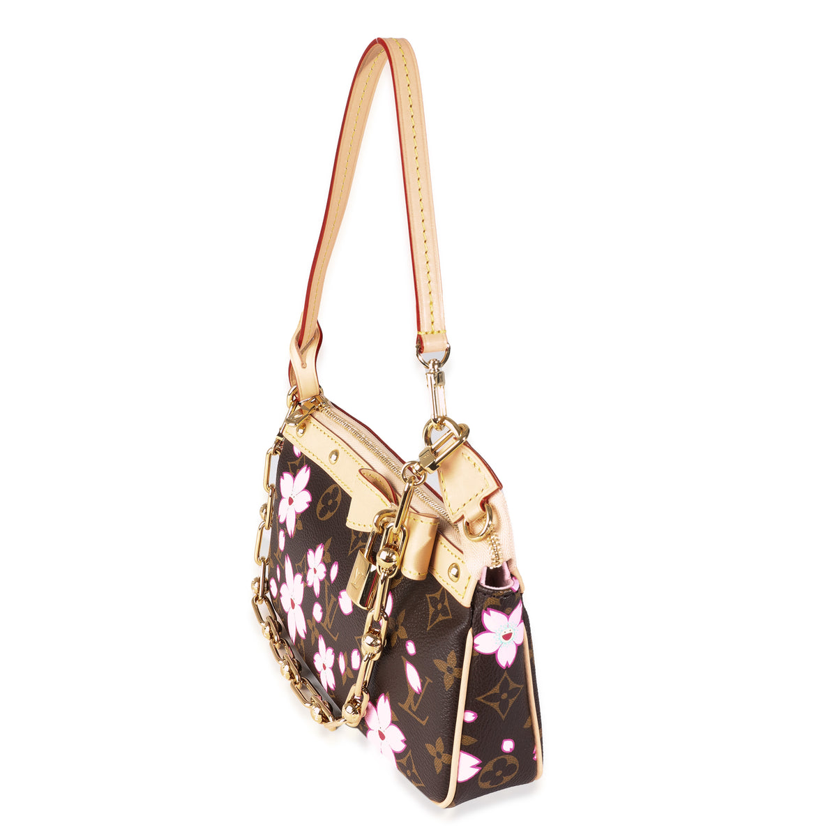 x TM Sakura Brown Monogram Canvas Pochette Accessoires