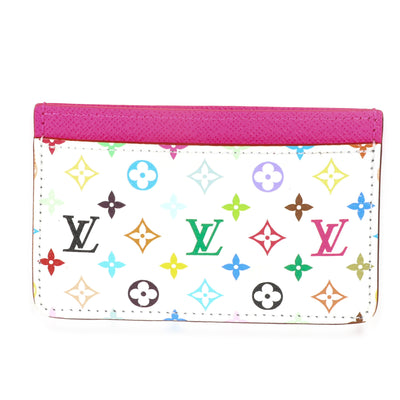 x TM Kawaii Pink Monogram Multicolor Canvas Card Holder