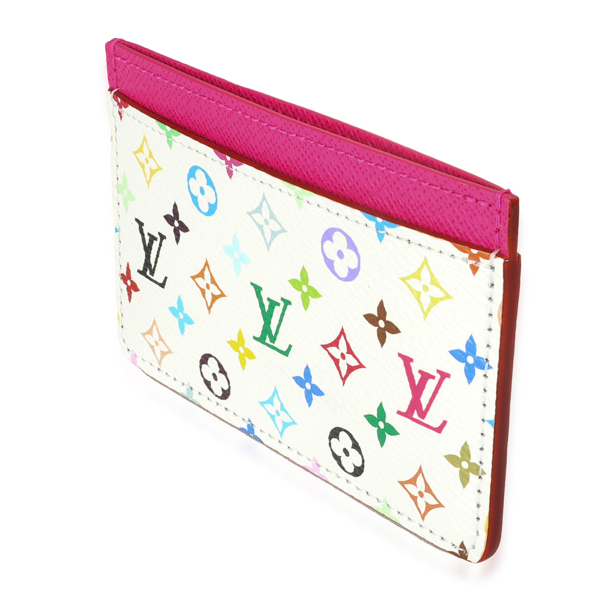 x TM Kawaii Pink Monogram Multicolor Canvas Card Holder