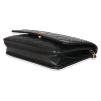 Black Quilted Caviar Classic Wallet On Chain