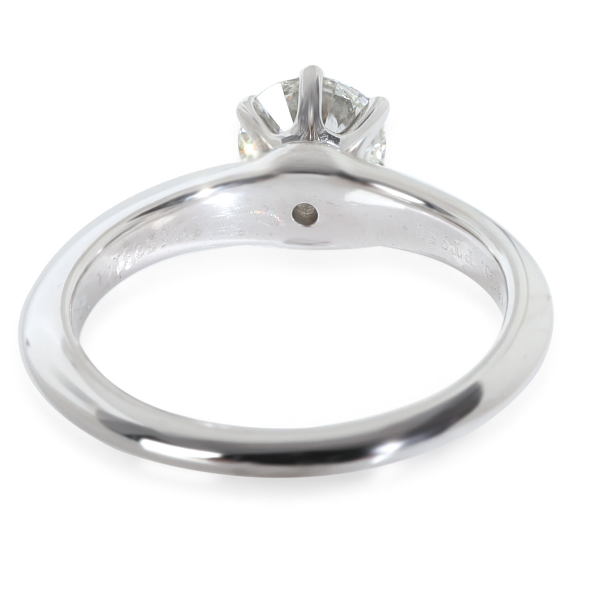 Platinum Tiffany & Co. Solitaire Engagement Ring, .77 Ct. H VVS1