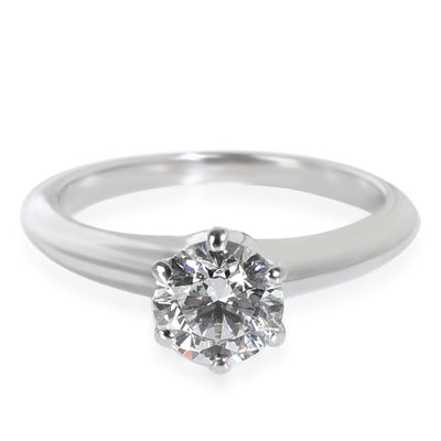 Platinum Tiffany & Co. Solitaire Engagement Ring, .77 Ct. H VVS1