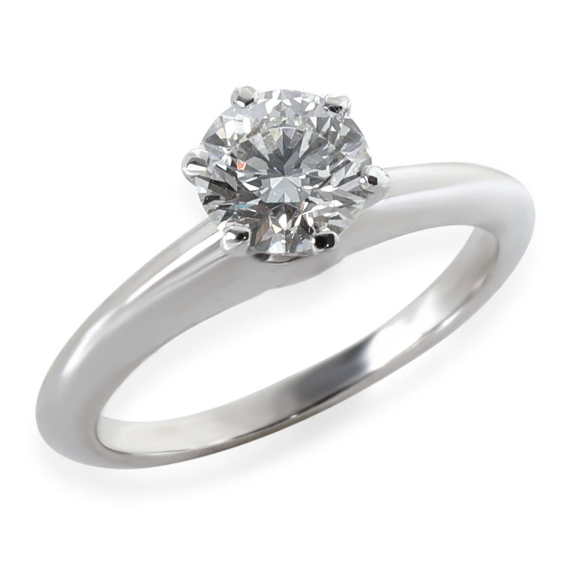 Platinum Tiffany & Co. Solitaire Engagement Ring, .77 Ct. H VVS1