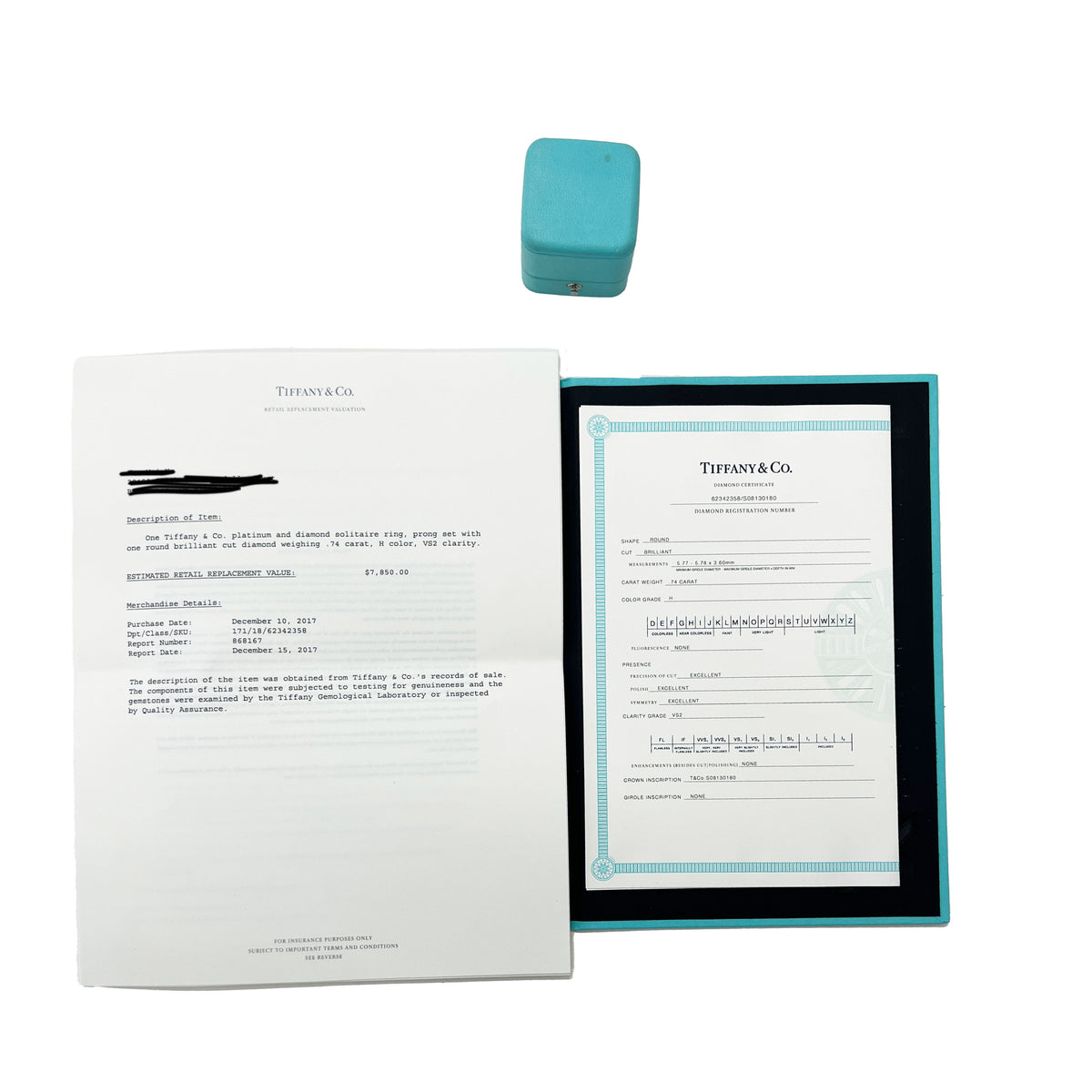 .74 Ct. Round Brilliant Diamond Solitaire Engagement Ring