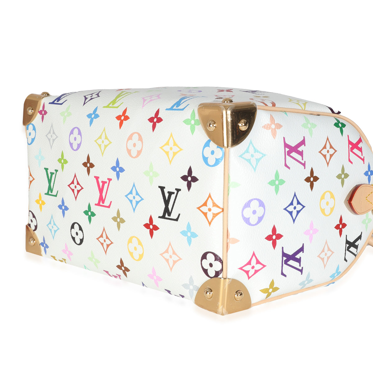 x TM Monogram White Multicolor Canvas Speedy Bandouliere 25