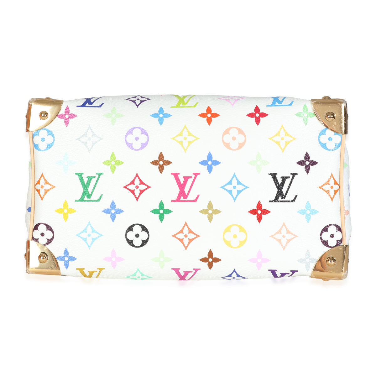 x TM Monogram White Multicolor Canvas Speedy Bandouliere 25