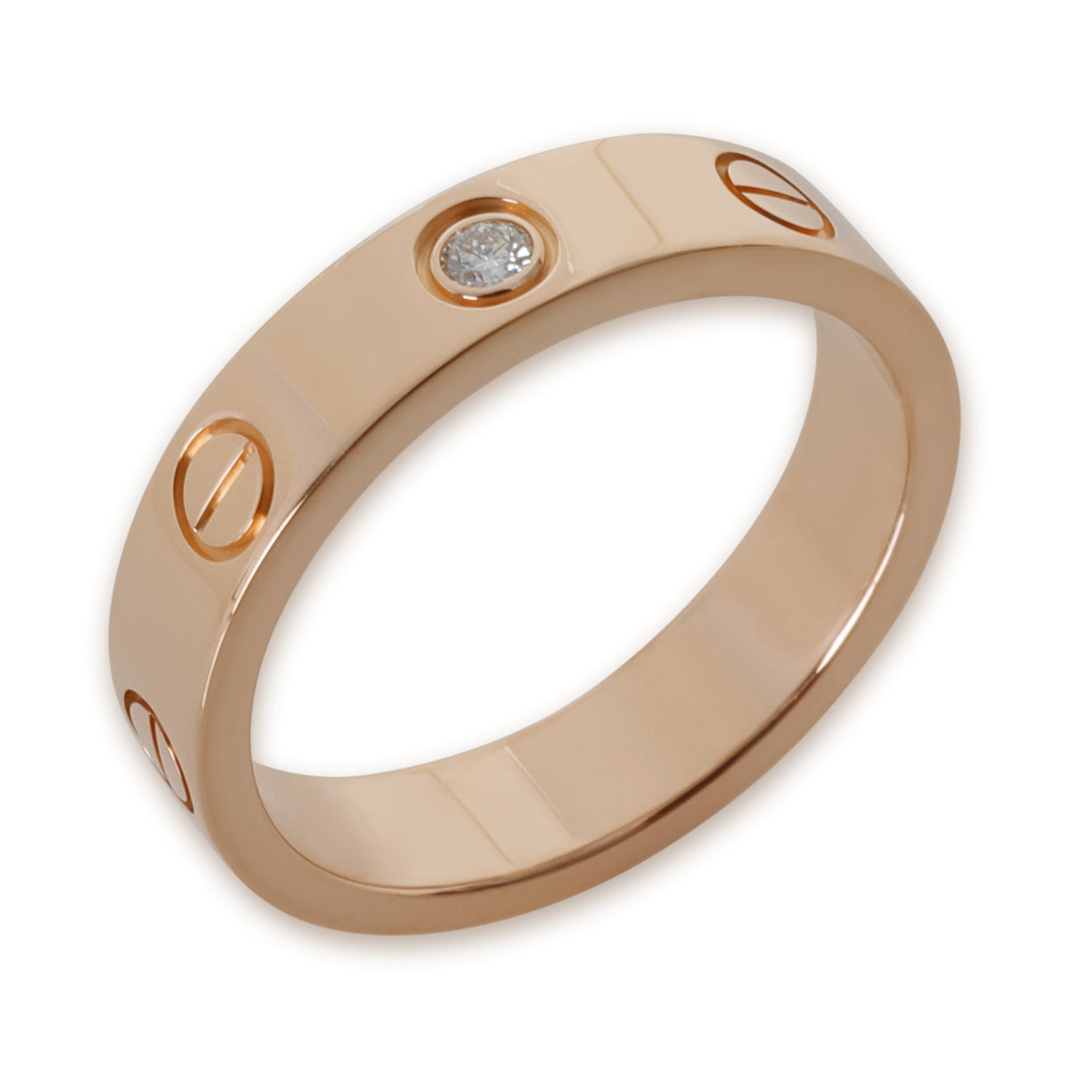 Rose Gold Diamond Small Model Love Ring