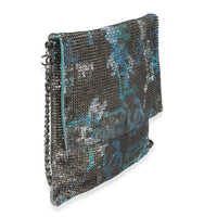 Silver Blue Graffiti CC Chainmail Flap Bag