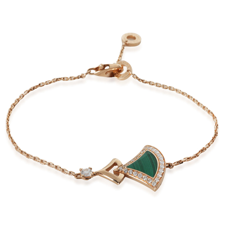 Rose Gold Malachite and Diamond Divas Dream Bracelet