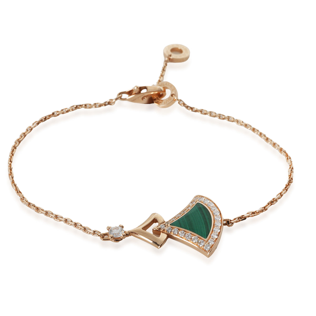 Rose Gold Malachite and Diamond Divas Dream Bracelet