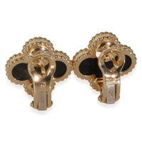 Yellow Gold Onyx Vintage Alhambra Earrings