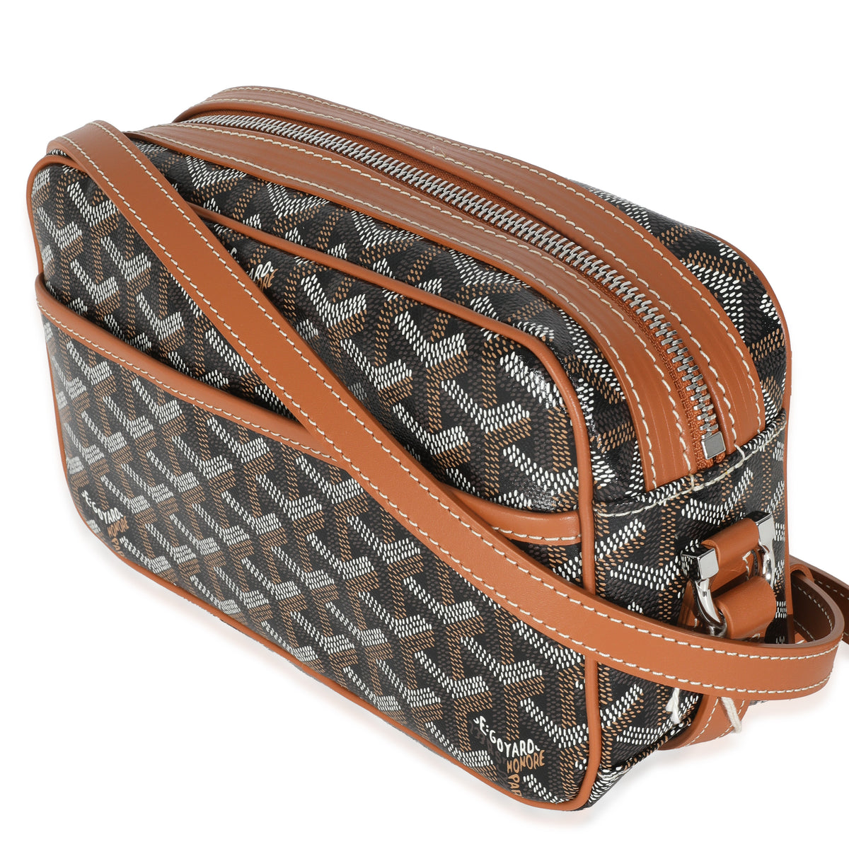 Gold Black Goyardine Canvas Cap Vert PM