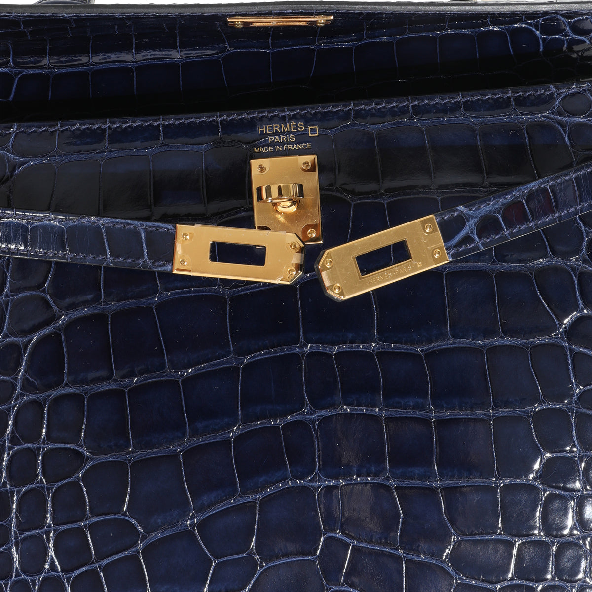Bleu Saphir Shiny Alligator Sellier Kelly 25 GHW