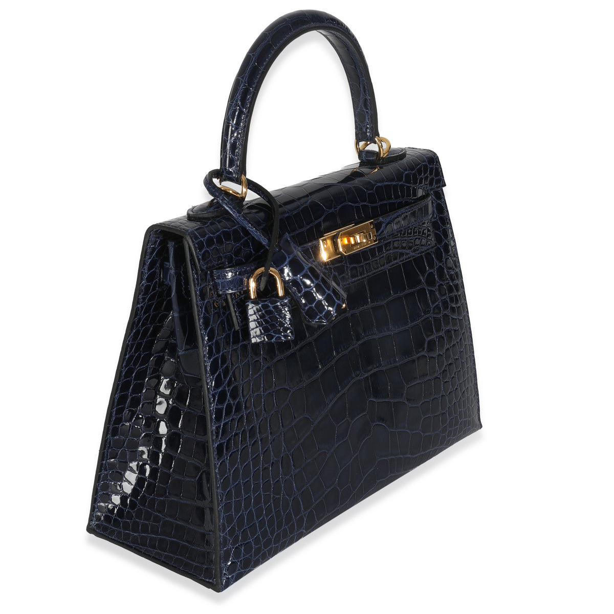 Bleu Saphir Shiny Alligator Sellier Kelly 25 GHW
