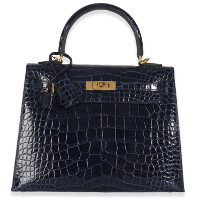 Bleu Saphir Shiny Alligator Sellier Kelly 25 GHW