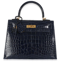 Bleu Saphir Shiny Alligator Sellier Kelly 25 GHW