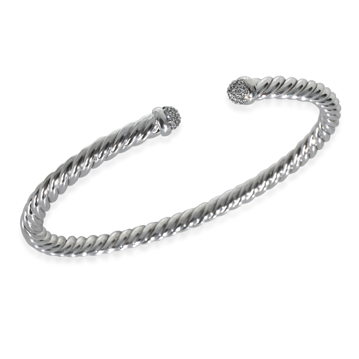 White Gold Diamond Cable Flex Bracelet