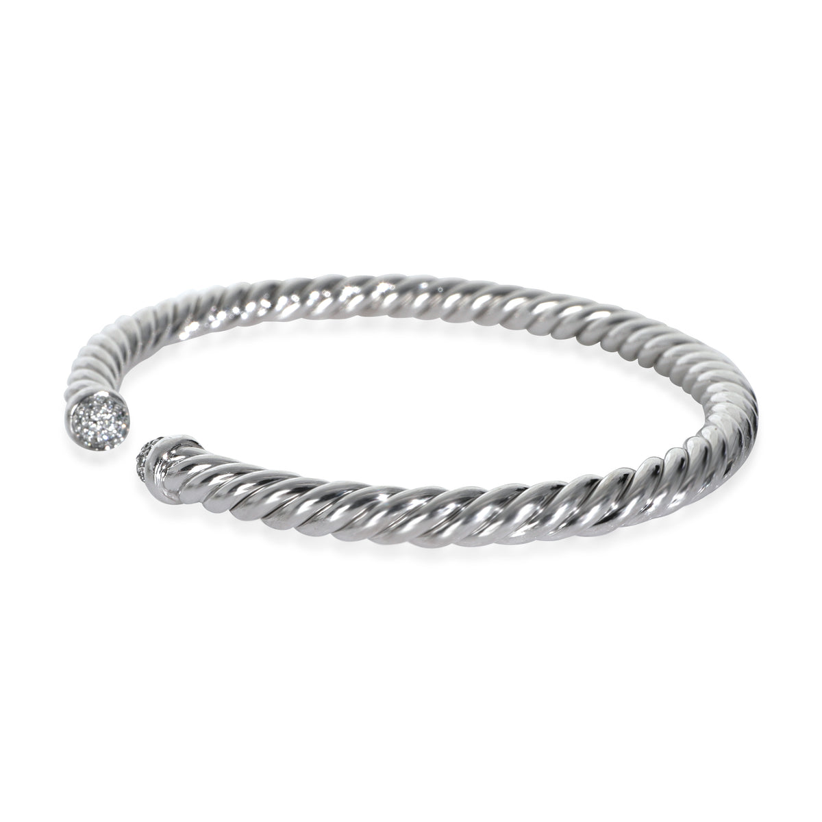 White Gold Diamond Cable Flex Bracelet