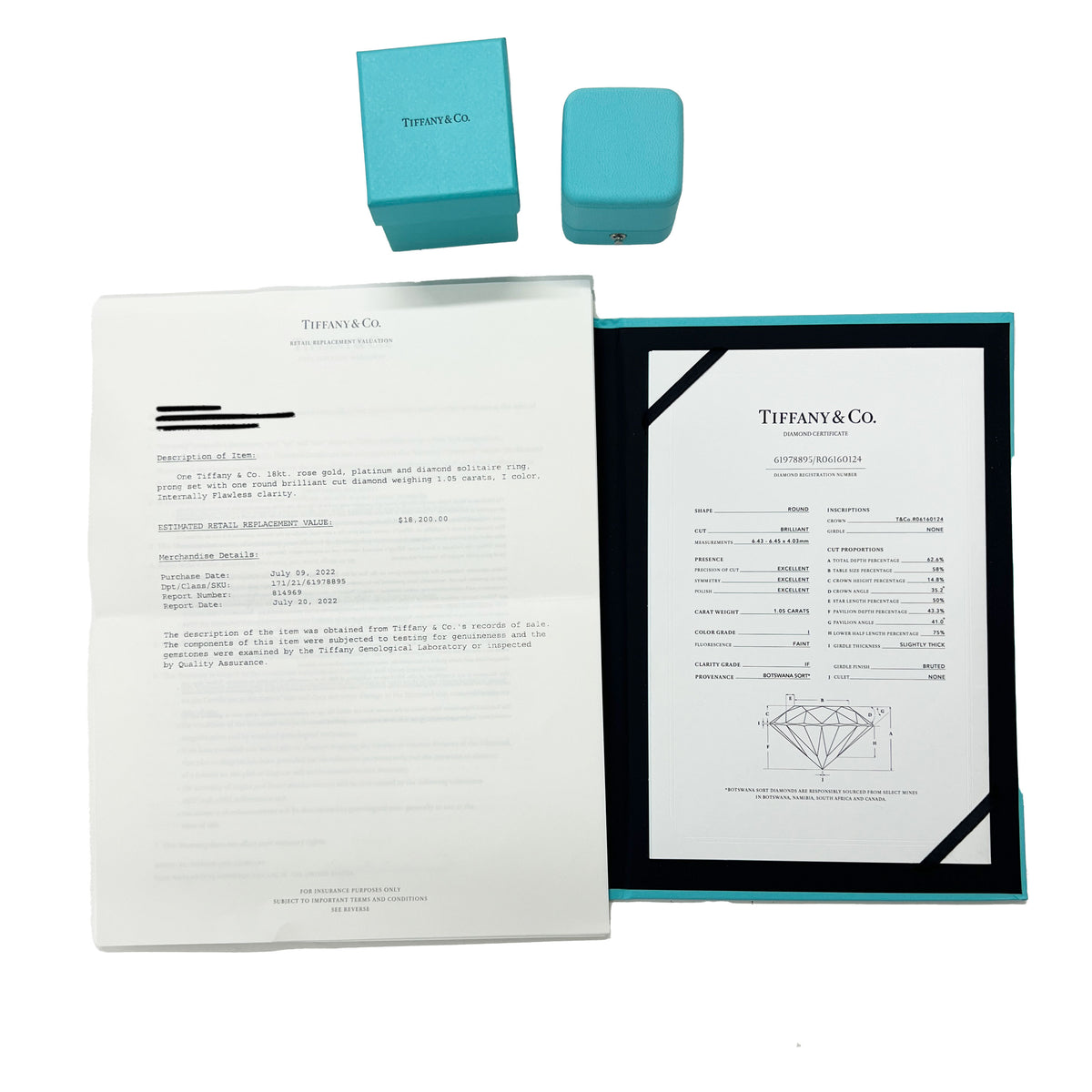 1.05 ct Round Brilliant Diamond Engagement Ring