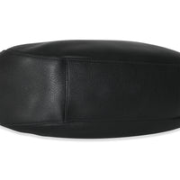 Black Calfskin Buckle Large Leather Tote