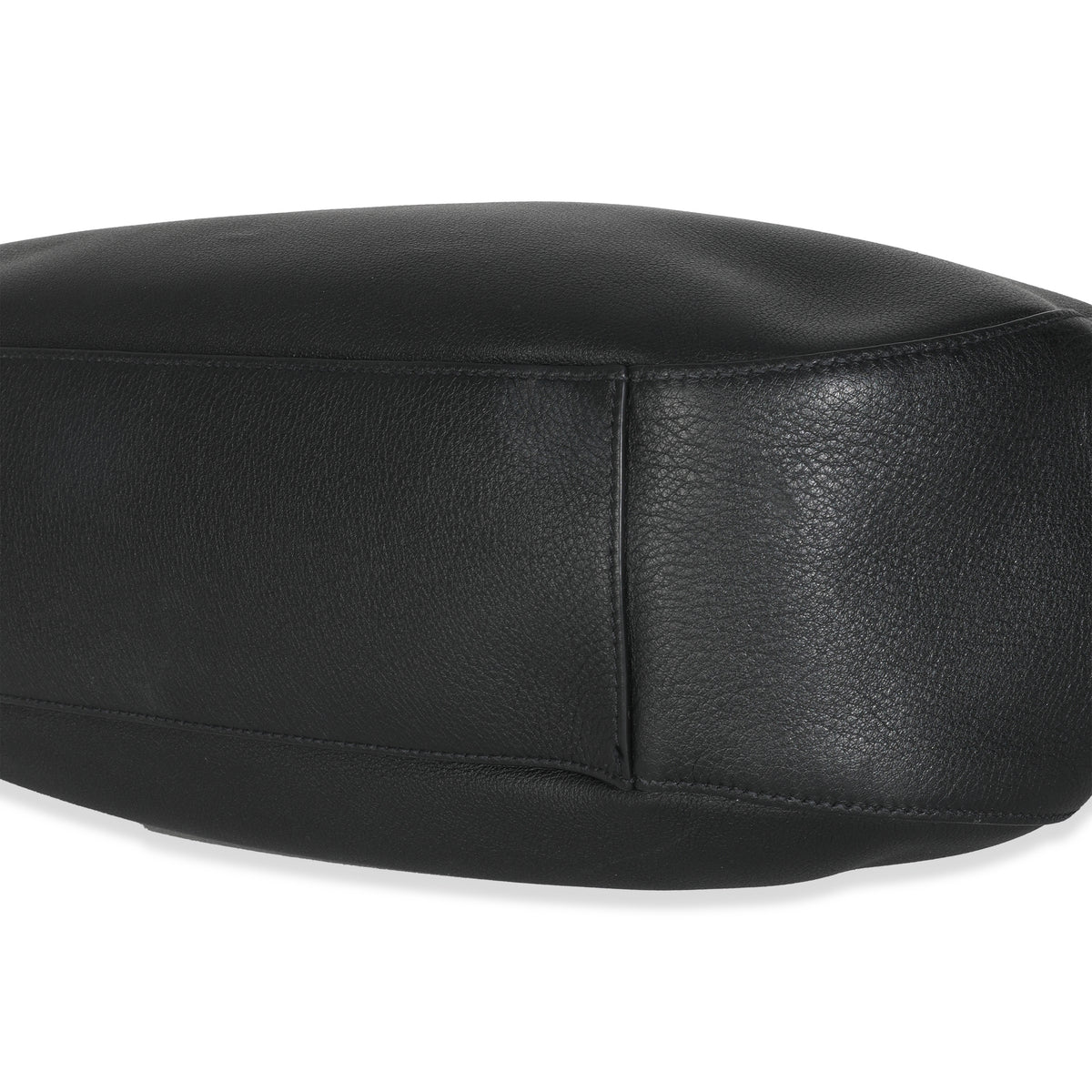 Black Calfskin Buckle Large Leather Tote