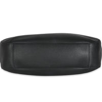 Black Calfskin Buckle Large Leather Tote