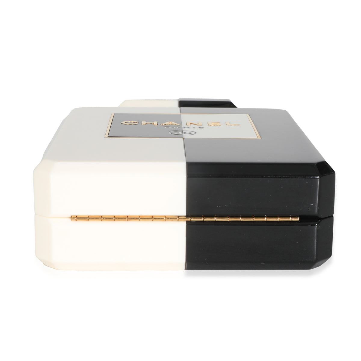 White Black Plexiglass Perfume Bottle Clutch