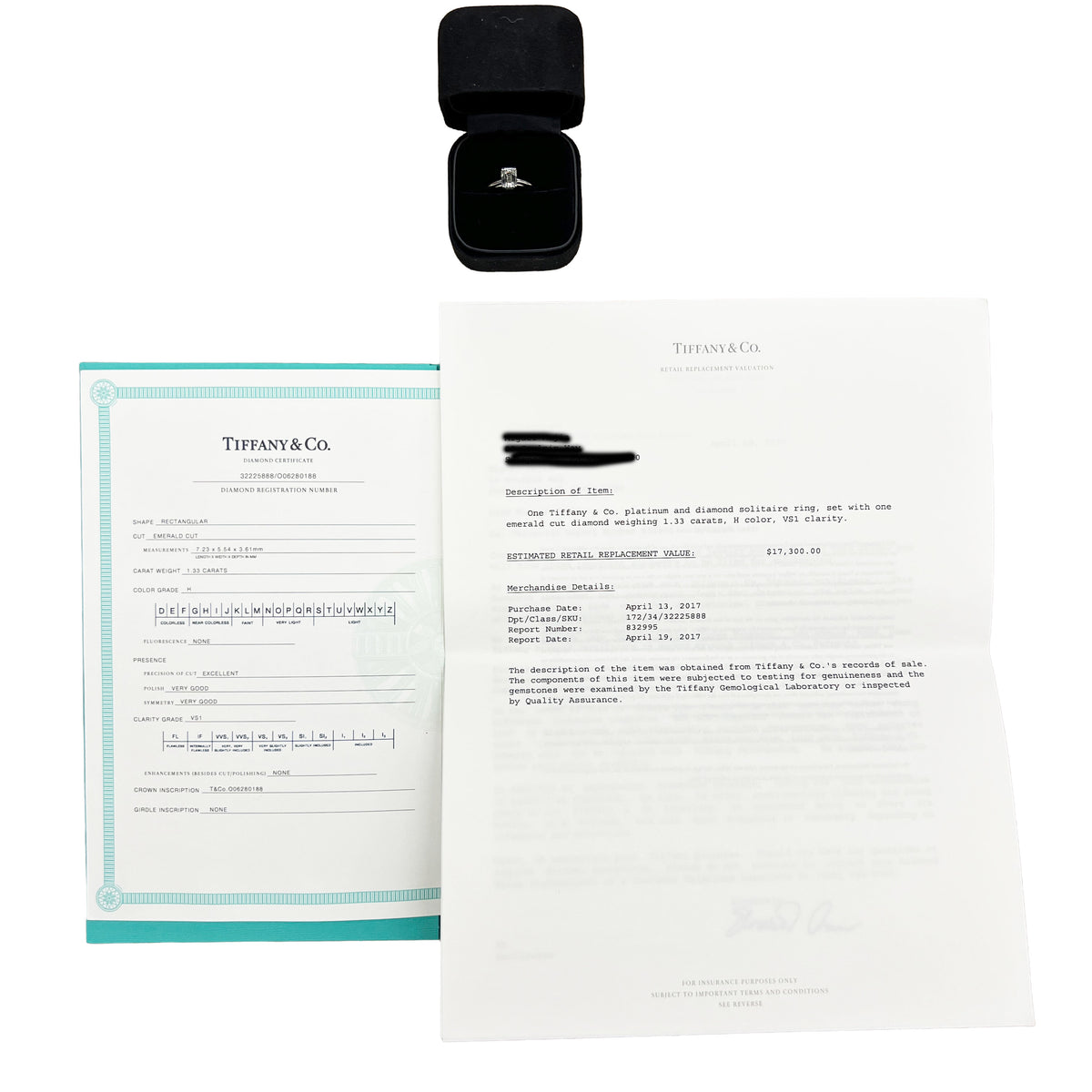 1.33 ct Emerald Diamond Engagement Ring