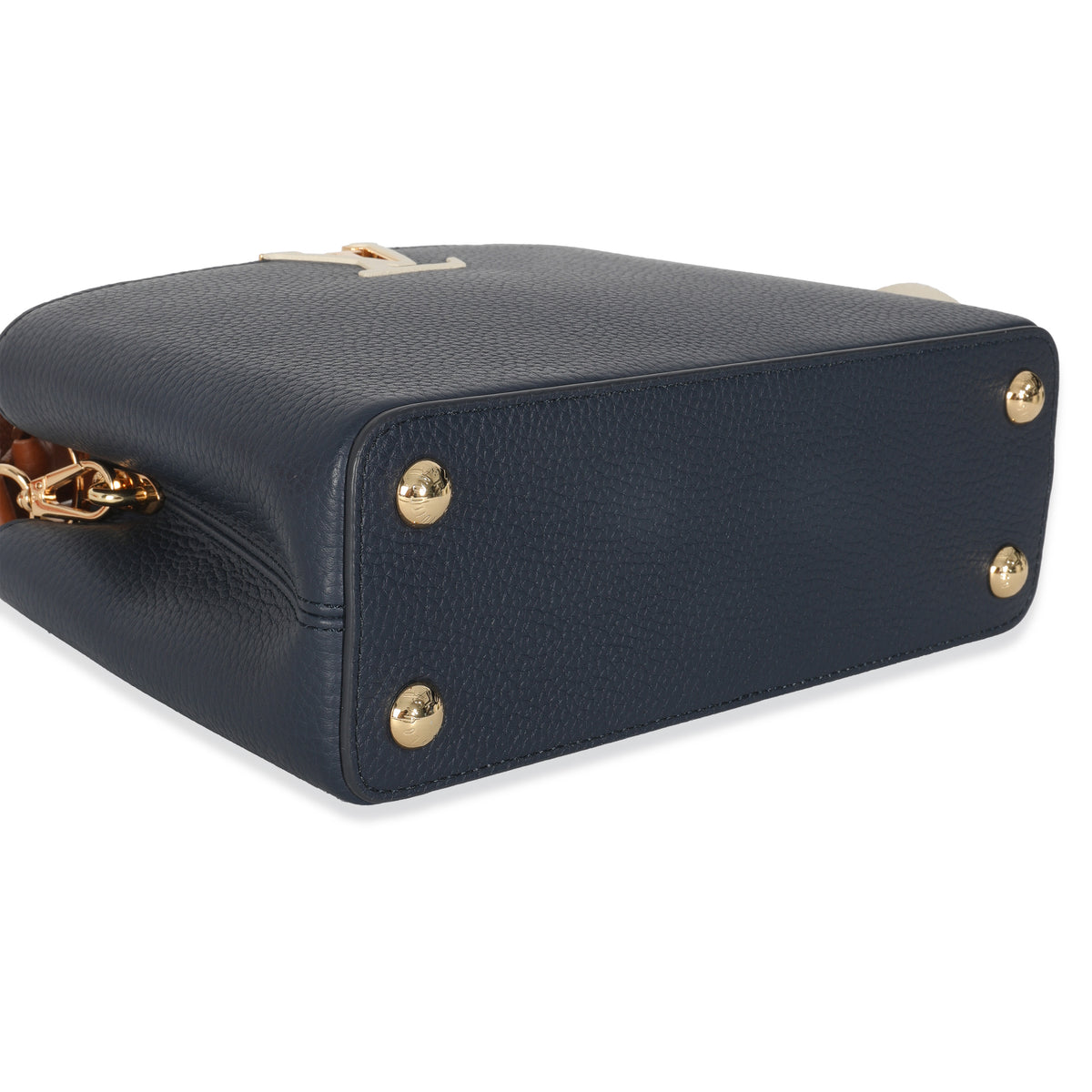 Bleu De France Blue Taurillon Studded Capucines BB