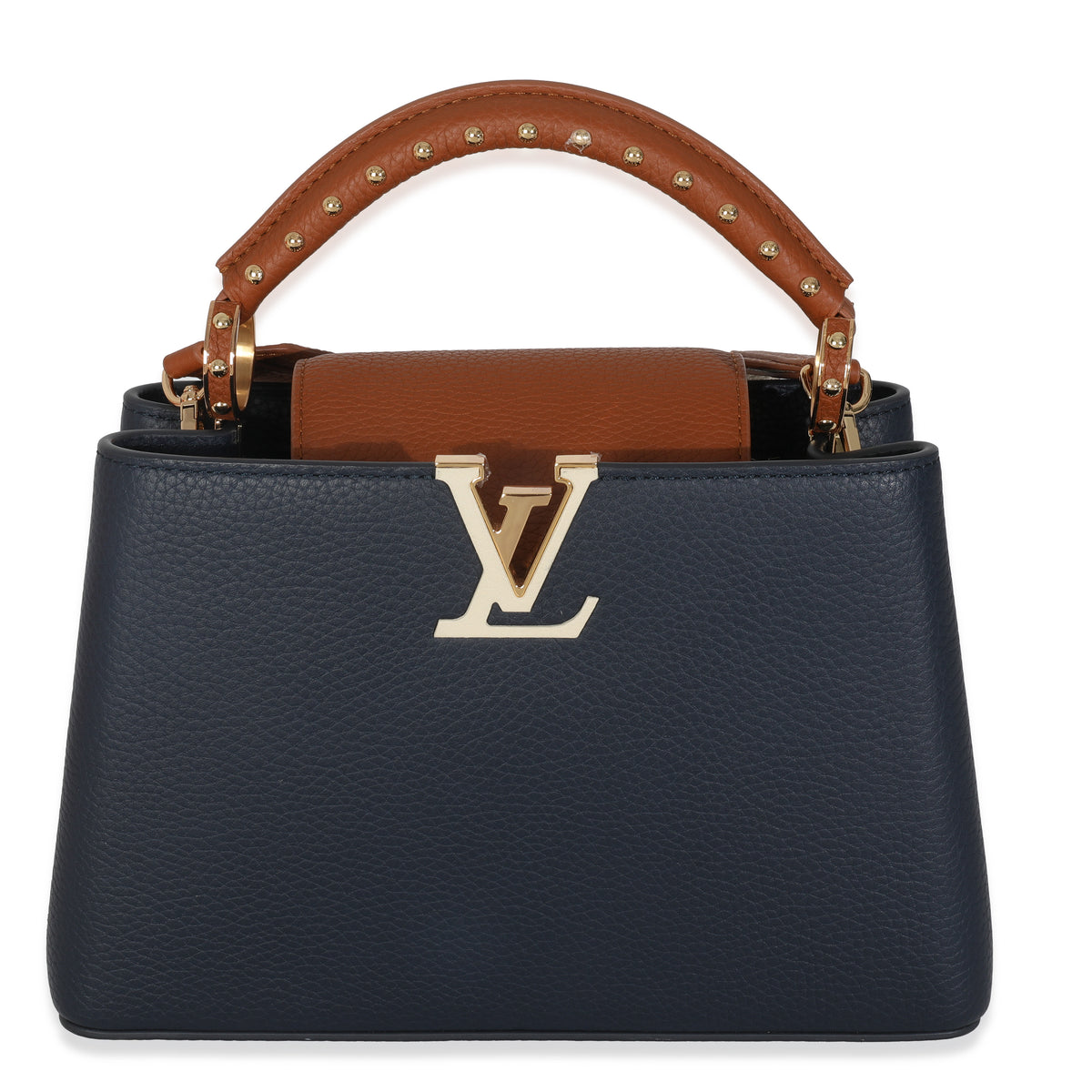 Bleu De France Blue Taurillon Studded Capucines BB