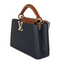 Bleu De France Blue Taurillon Studded Capucines BB