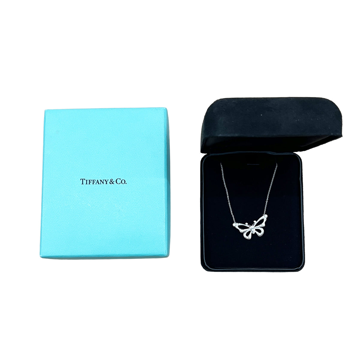 Platinum Diamond Butterfly Necklace